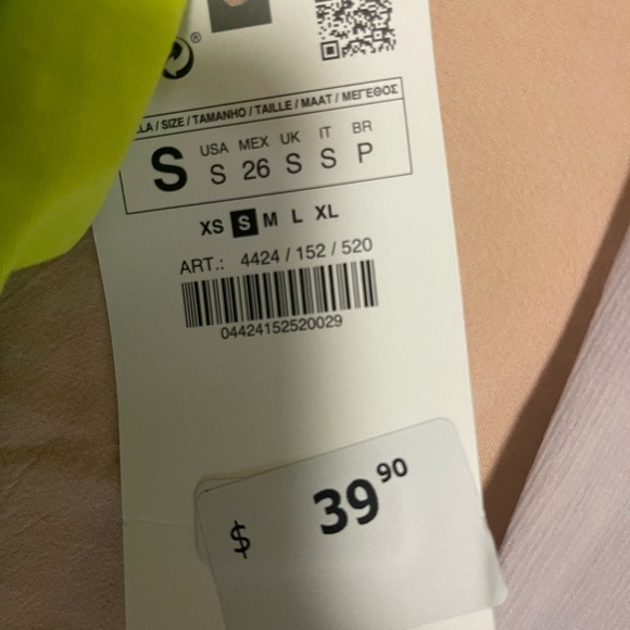 Zara neon green one shoulder dress - Picture 2 of 3